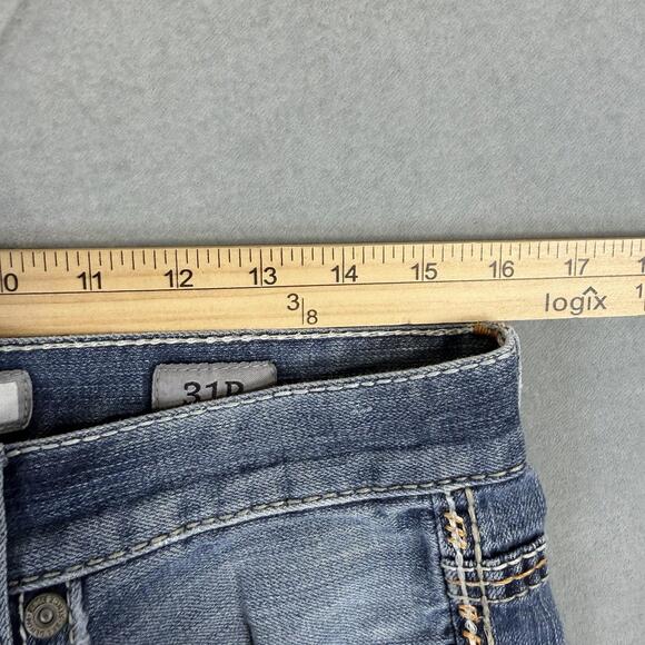 BKE Carter Jeans Mens 31R Blue Med Wash Distressed Straight Leg Modern Fit Denim - Picture 6 of 9